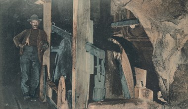 'In a Rand Mine - An end Tipler', early 20th century. Creator: Unknown.