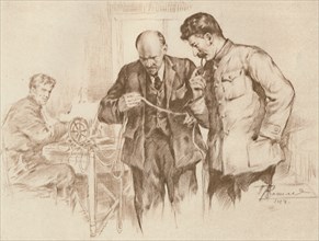 'Lenin and Stalin at the Direct Wire, 1918', (1939). Creator: Pyotr Vasilyev.