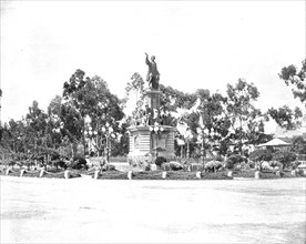 Statue of Columbus on the Paseo, Mexico City, Mexico, c1900.  Creator: Unknown.