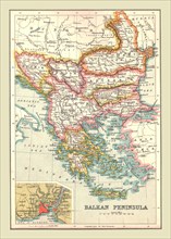 Map of the Balkan Peninsula, 1902.  Creator: Unknown.