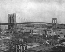 Brooklyn Bridge, New York, USA, c1900.  Creator: Unknown.