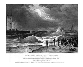 'View of the Storm at Scarborough on the 17th February 1836.' Creator: Charles Joseph Hullmandel.