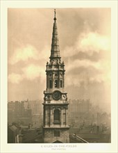'St Giles-in-the-Fields, The Steeple', mid-late 19th century. Creator: Unknown.