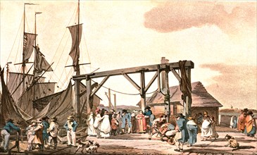 'Arrival of the Hoy at Margate', 1808, (c1900).  Creator: Unknown.