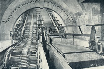 'An Escalator in Course of Construction', 1922. Creator: Unknown.