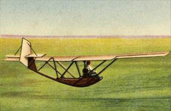 Pupil in 'Zögling' training glider at the Rhön-Rossitten Society gliding school, Germany, 1932.  Creator: Unknown.