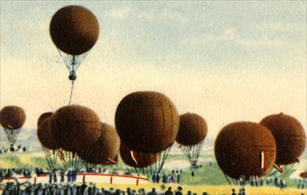 German hot air balloon competition, 1932. Creator: Unknown.