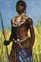 African warrior, c1928. Creator: Unknown.