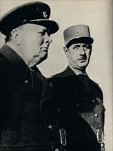 'Winston Churchill and General De Gaulle', June 1940, (1945). Creator: Unknown.