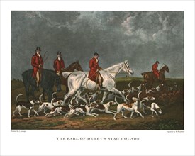'The Earl of Derby's Stag Hounds', early 19th century, (c1955). Creator: Unknown.