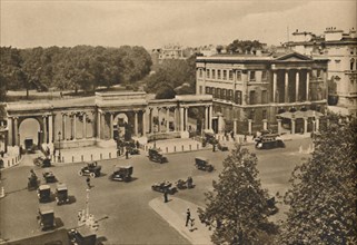 'Hyde Park Corner With The Triple Archway Leading To The Royal Park Showing Apsley House', c1935.  Creator: Unknown.