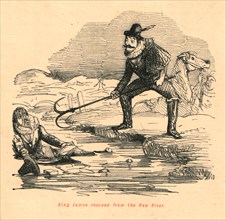 'King James rescued from the New River', 1897.  Creator: John Leech.