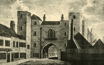 'St. John's Gate, Clerkenwell', 1813, (1925). Creator: Unknown.