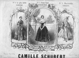 Sheet music for three polkas, mid 19th century. Creator: Unknown.