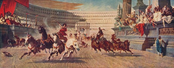 'A Roman Chariot Race', c1882. Creator: Alexander von Wagner.