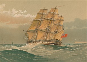 'A 38-Gun Frigate, about 1770', late 19th-early 20th century. Creator: William Frederick Mitchell.