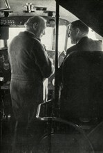 Winston Churchill talking to Captain Shakespeare of the flying boat 'Berwick', c1939-c1944 (1946). Creator: Unknown.
