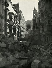 Bomb damage on a Maltese street, World War II, 1942 (1944). Creator: Unknown.