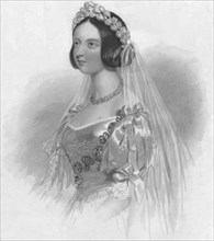 'The Queen in her Bridal Dress', 1840. Creator: William Henry Mote.