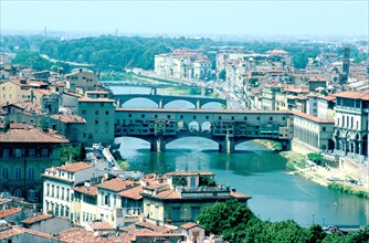 River Arno and Ponte Vecchio from Piazzale Michelangelo, Florence, Italy