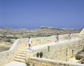 The path around the walls of the citadel, Victoria, Gozo, Malta