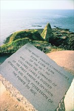 War memorial at the Pointe du Hoc near Omaha Beach, Normandy, France