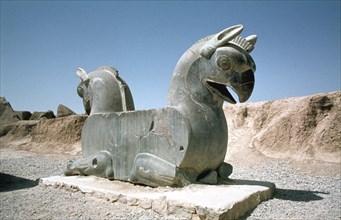 Protome of a double griffin, the Apadana, Persepolis, Iran