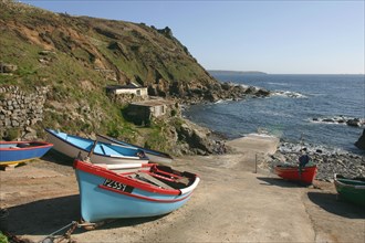 Boats on the slipway at Cape Cornwall, Cornwall