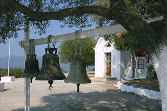 Bells from old bell tower, Monastery of Agrilion, Kefalonia, Greece