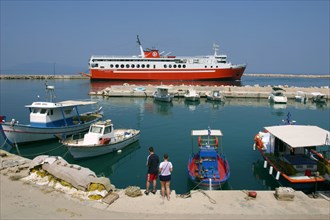 Ferry in the harbour of Poros, Kefalonia, Greece