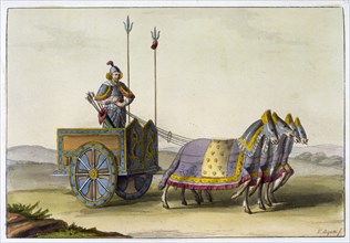 Ancient Chinese war chariot, c1820-1839. Artist: Giovanni Bigatti