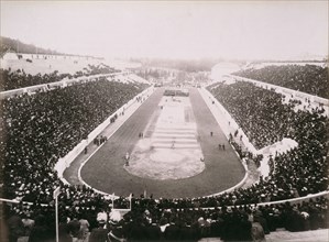 View of the first modern Olympic Games in Athens, 1896. Artist: Unknown
