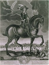 Equestrian portrait of Oliver Cromwell, c1655. Artist: Albert Haelwegh