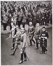 Adolf Hitler and leaders of the armed forces at the Heroes' Memorial ceremony, 17th March 1935. Artist: Unknown