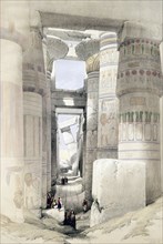 'View through the Hall of Columns, Karnak', Egypt, c1845. Artist: David Roberts