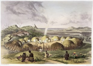 'Zulu Kraal near Umlazi, Natal', 1849. Artist: George French Angas