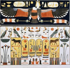 Mural from the Tombs of the Kings of Thebes, discovered by G Belzoni, 1820-1822. Artist: Charles Joseph Hullmandel