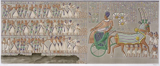 Ancient Egyptian coloured bas reliefs, 1822. Artist: Antoine Phelippeaux