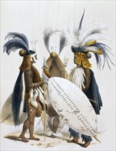 'Zulu Soldiers of King Panda's Army', 1849. Artist: George French Angas