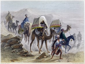 'The Camel Train', 1855. From Constantinople and the Black Sea. Artist: Rouargue Brothers