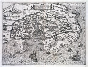 Map of Alexandria, Egypt, c1625. Artist: Unknown