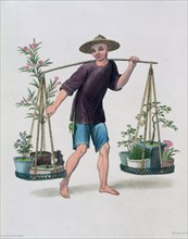 'A Porter with Fruit Trees and Flowers', China, 1800. Artist: J Dadley