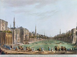 'Principal Square in grand Cairo, with Murad Bey's Palace', Egypt, 1802. Artist: Thomas Milton