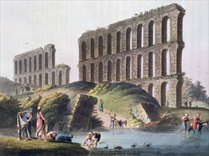 'Ruins of the Grand Aqueduct of Ancient Carthage', Tunisia, 1803. Artist: Luigi Mayer