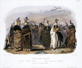 'Ptihn-Tak-Ochata, Dance of the Mandan Women', 1843. Artist: Charles Geoffroy