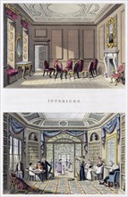'Interiors: The Old Cedar Parlour and the Modern Living Room', 1816. Artist: Humphry Repton