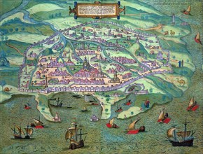 Map of Alexandria, Egypt, c1572. Artist: Joris Hoefnagel