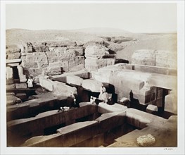 An excavated temple at the foot of the Sphinx, Giza, Egypt, 4th March 1862. Artist: Francis Bedford