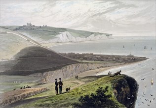 Dover, from Shakespeare's Cliff, Kent, 1829. Artist: William Daniell