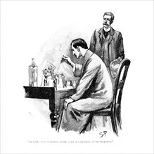 'Holmes was working Hard over a Chemical Investigation', 1893. Artist: Sidney E Paget